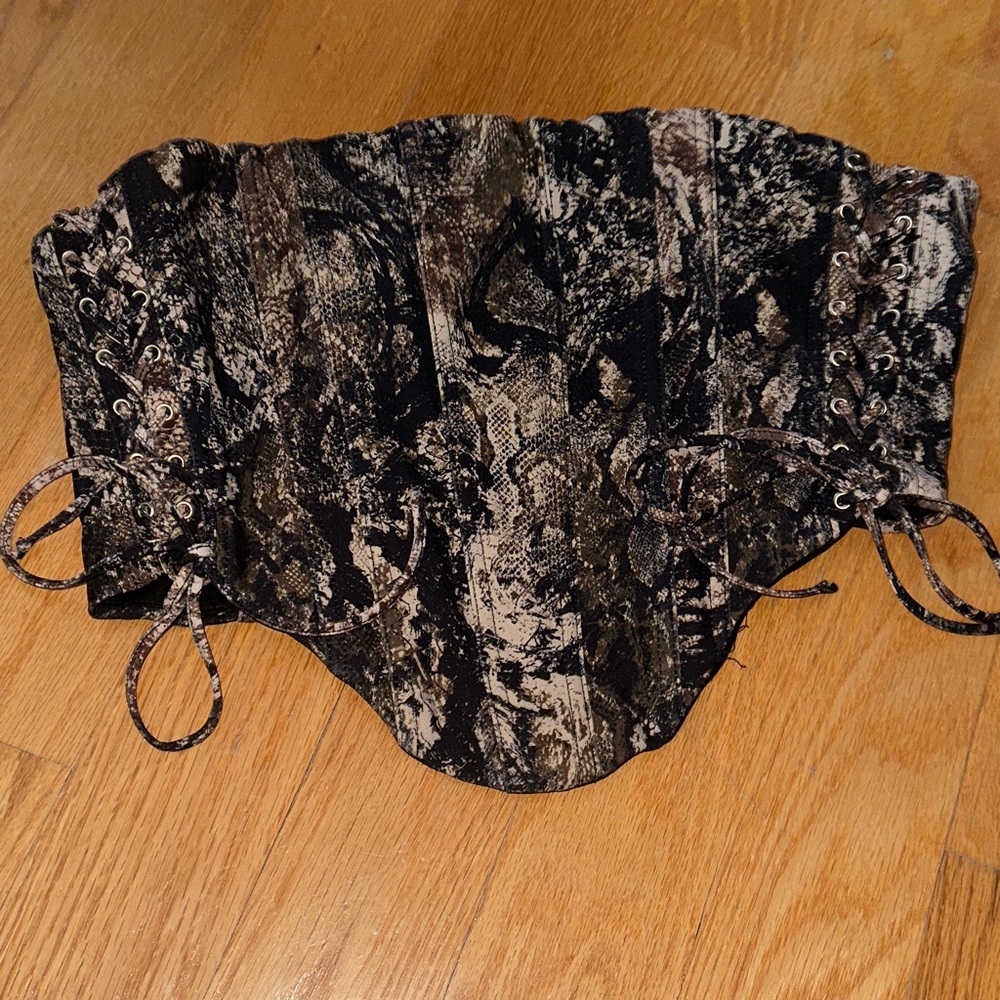 I. AM. GIA Camouflage Lace-Up Corset